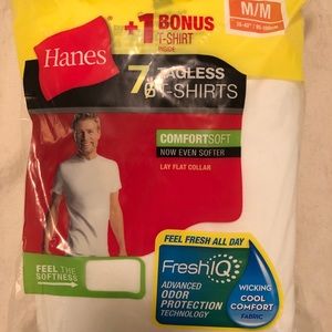 Unopened bag of Hanes white T-shirt’s
